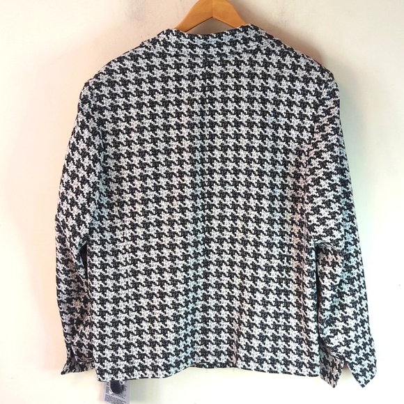 Kasper Plus Size Houndstooth Jacquard Jacket 20 - Picture 3 of 16